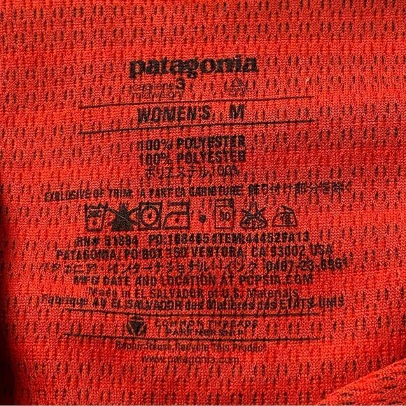 Patagonia Red and Blue Striped Capilene Mid Weight 1/2 Zip Pullover Size Medium - Picture 3 of 9